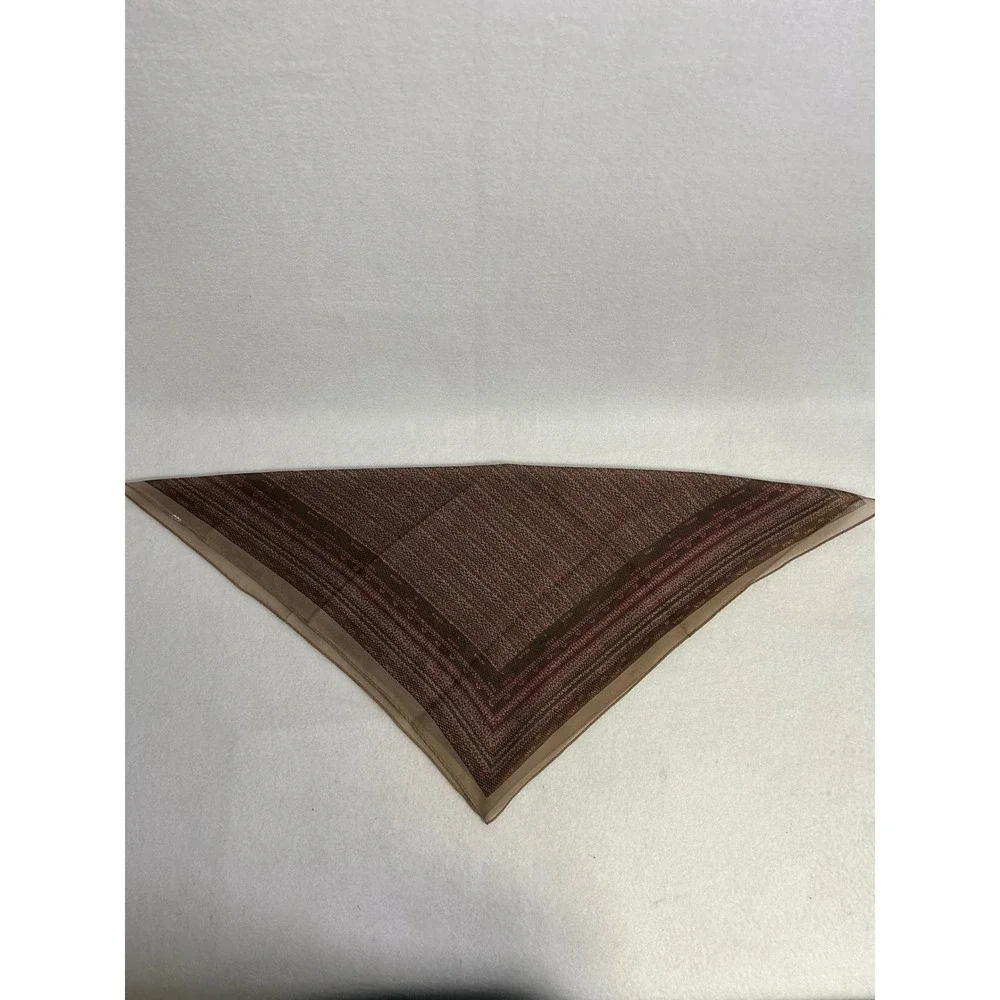 Vintage‎ Aesthetic Womens OS Brown Pink Geometric Square Neck Scarf 20in
